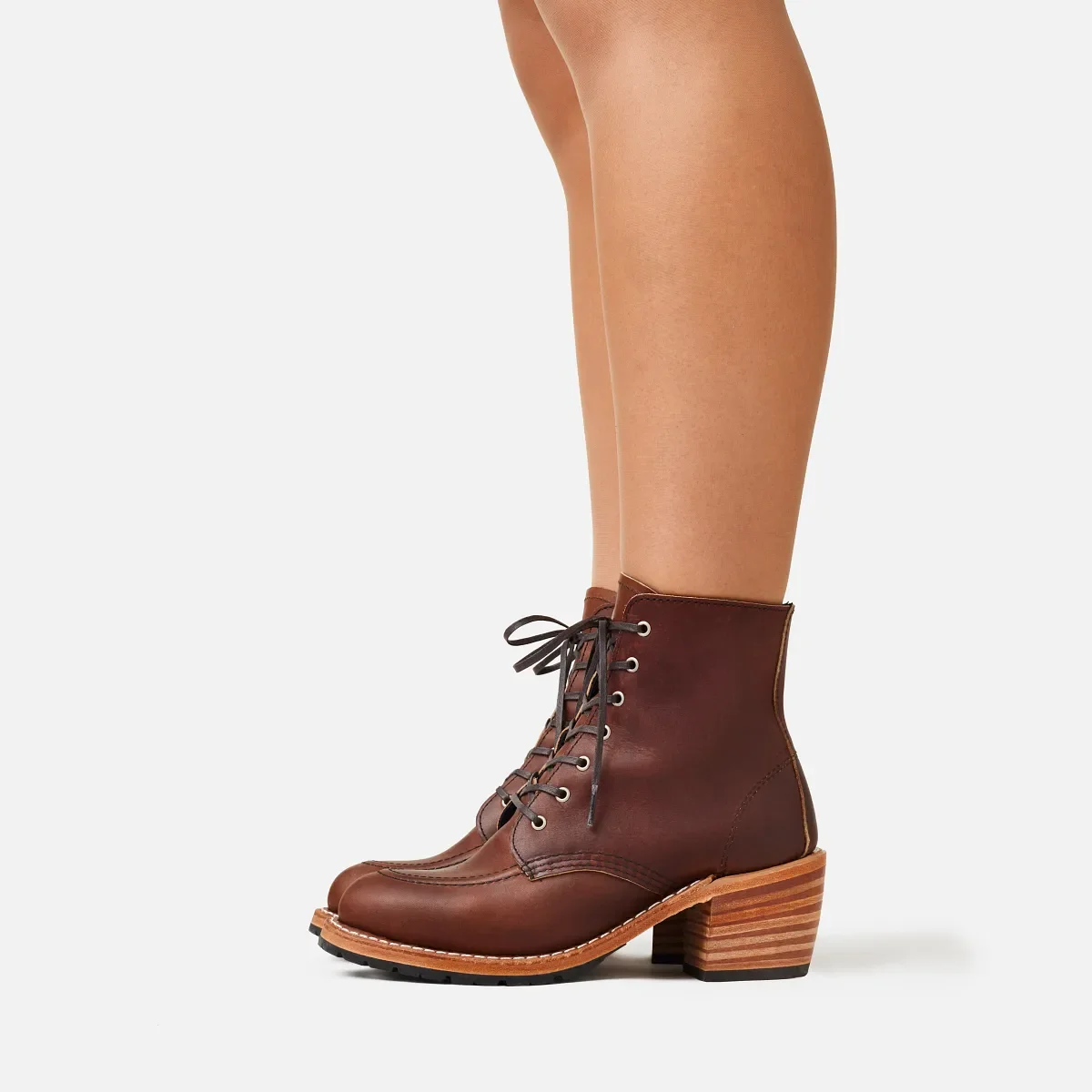 Clara Women's Heeled Boot in Amber Harness Leather