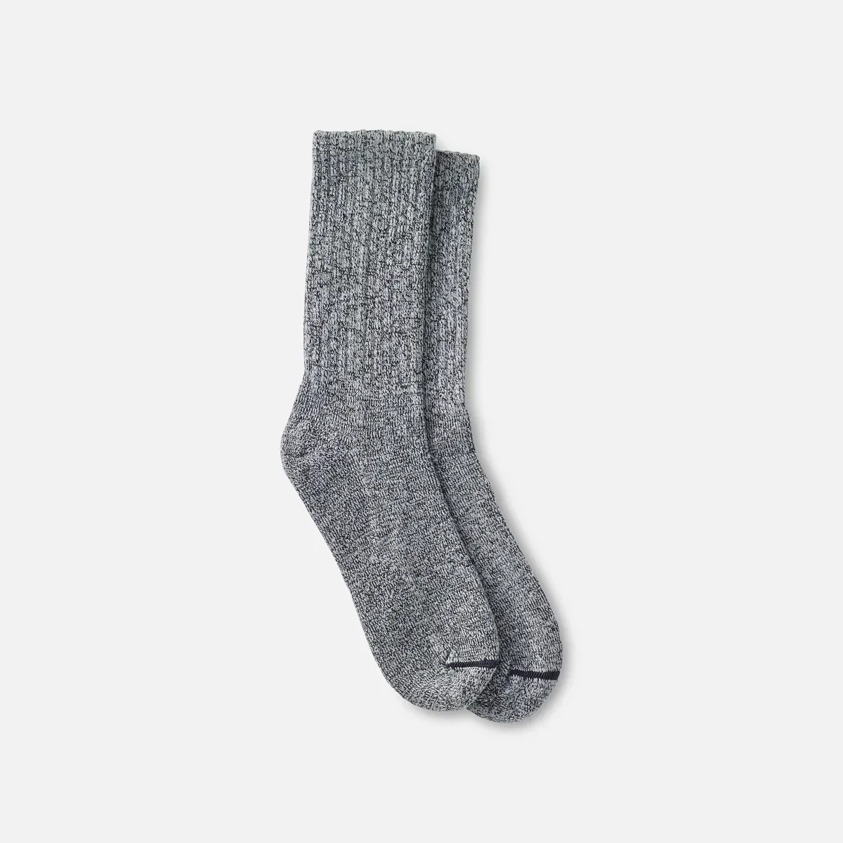 Cotton Blend Ragg Crew Unisex Cotton Blend Ragg Crew Boot Socks in Over Dyed Black/Gray Cotton Blend