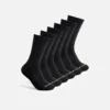 Everyday Work Medium Weight Crew - 6 Pack Unisex Cotton Blend Crew Sock in Black