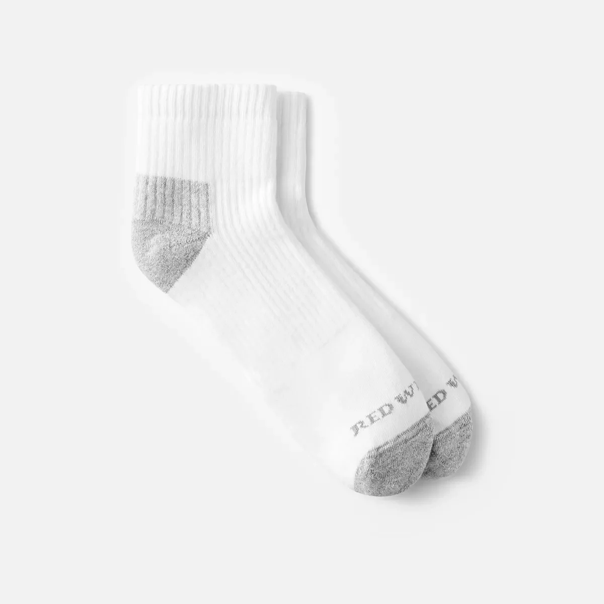 Everyday Work Medium Weight Quarter Crew Unisex Cotton Blend Quarter Crew Sock in White