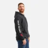 Hoodie with Sleeve Print Men's Hoodie in Black