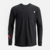 Long Sleeve Pocket T-Shirt with Sleeve Print Men's Long Sleeve T-Shirt in Black