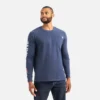 Long Sleeve Pocket T-Shirt with Sleeve Print Men's Long Sleeve T-Shirt in Navy