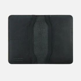 Passport Wallet Unisex Wallet in Black Frontier Leather