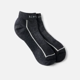 Premium Safety Medium Weight Quarter Crew Unisex Merino Wool Blend Quarter Crew Sock in Black