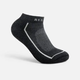 Premium Safety Medium Weight Quarter Crew Unisex Merino Wool Blend Quarter Crew Sock in Black