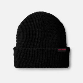 Waffle Knit Beanie Unisex Waffle Knit Hat in Black