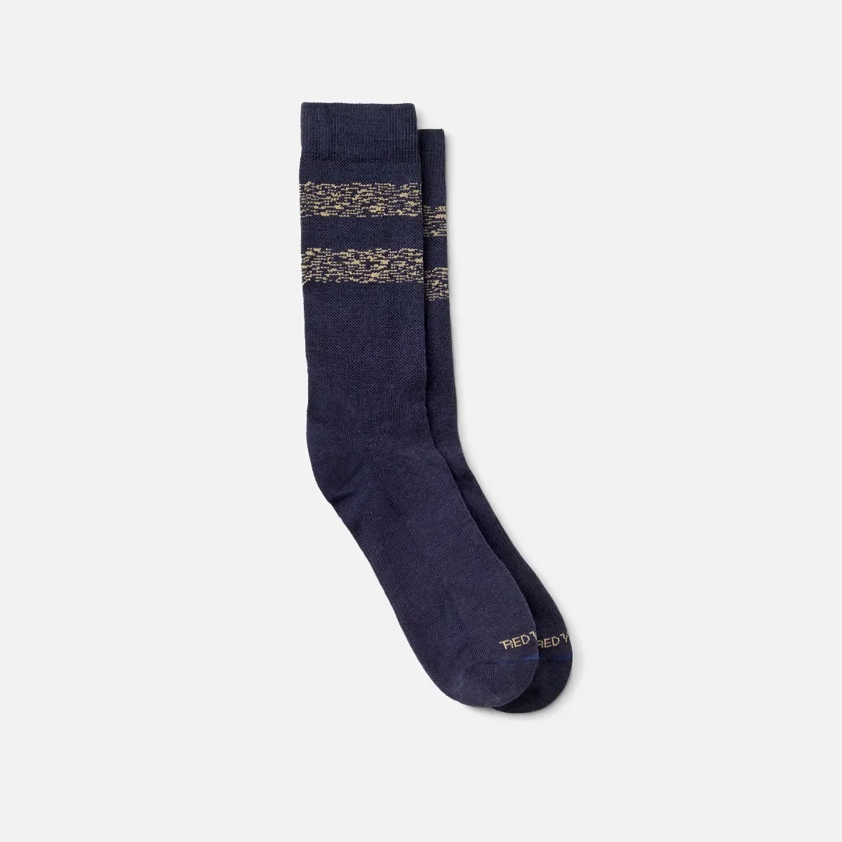 Wool Blend Striped Crew Unisex Wool Blend Striped Crew Socks in Navy/Tan